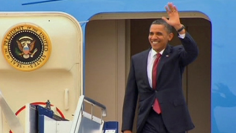 US president Barack Obama touches down in Australia. (ABC)