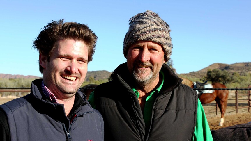 Close profile picture of Sam Goodwin and Shane Muldoon. A mountain range is in the background.