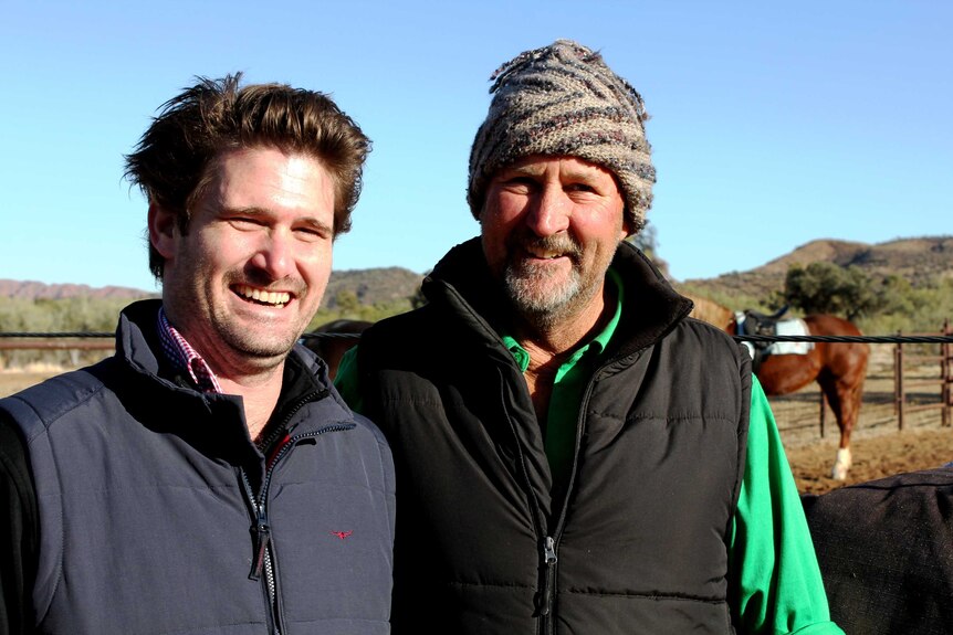 Close profile picture of Sam Goodwin and Shane Muldoon. A mountain range is in the background.