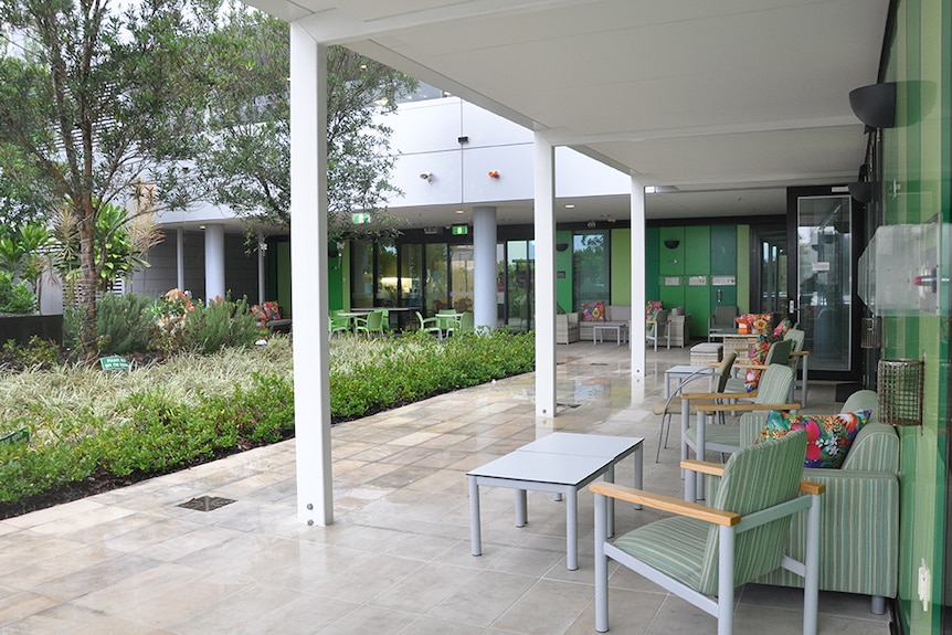 The garden area in the Palliative Care Unit at Robina Hospital, Gold Coast