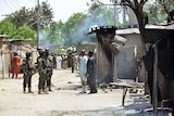 Houses burnt by Boko Haram in Zabarmari