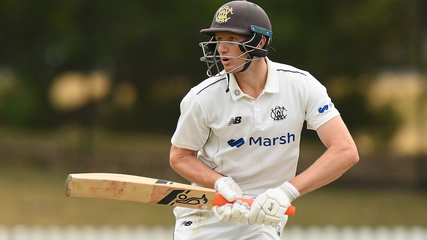 Cricketer Cameron Bancroft looks to take a run during a game.