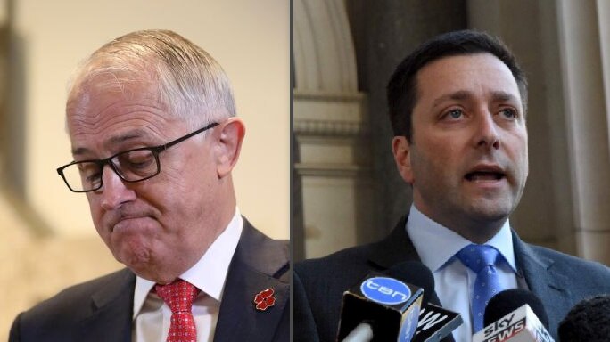 Prime Minister Malcolm Turnbull and Victorian Opposition leader, Matthew Guy