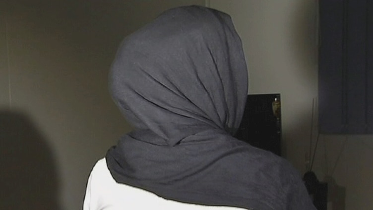 TV still of 19-year-old lone refugee "Zahra" (not real name) in Brisbane. Tues May 20, 2014