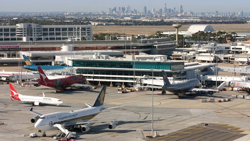 Melbourne Airport with the CBD in the distance.