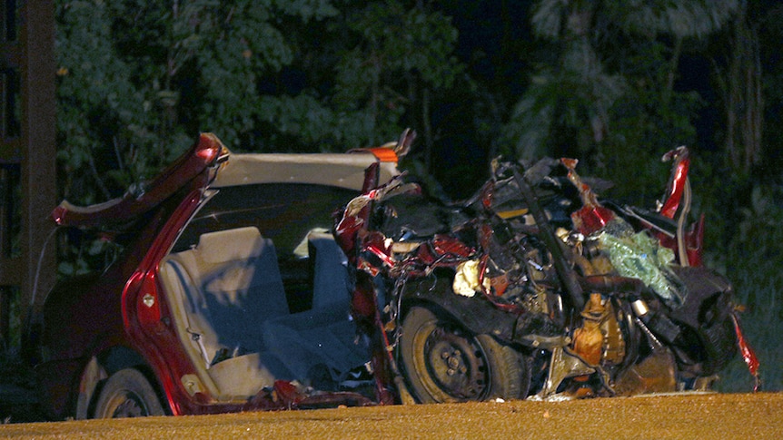 Scene of fatal car accident on Arnhem Highway near Humpty Doo