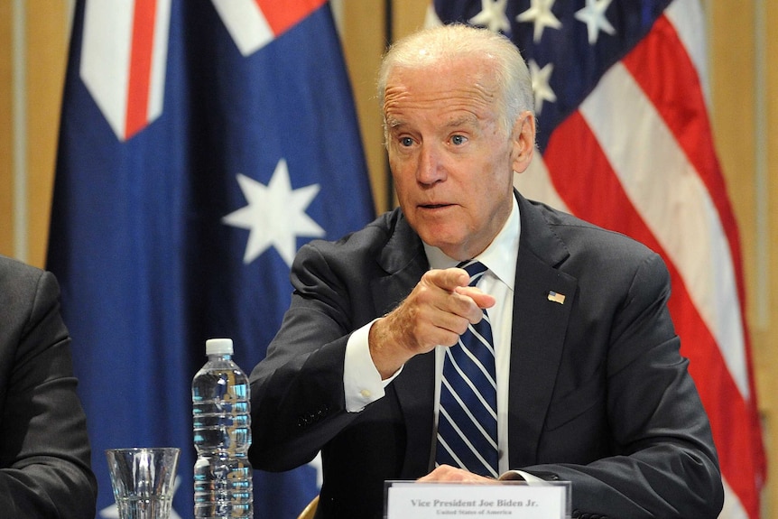 US Vice President Joe Biden speaking at a forum in Sydney.