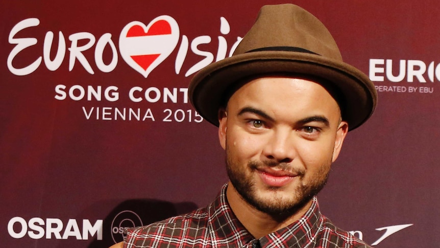Australia's Guy Sebastian poses for photographers at the Eurovision Song Contest in Vienna.