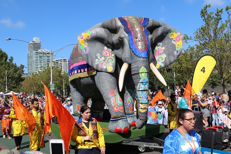 Indian elephant float at Moomba
