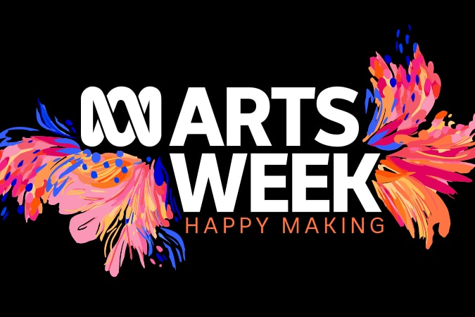 A colourful purple, blue, pink and orange logo that reads "Arts Week" in white text.