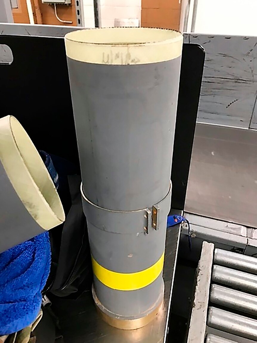 A missile launcher with the top section off