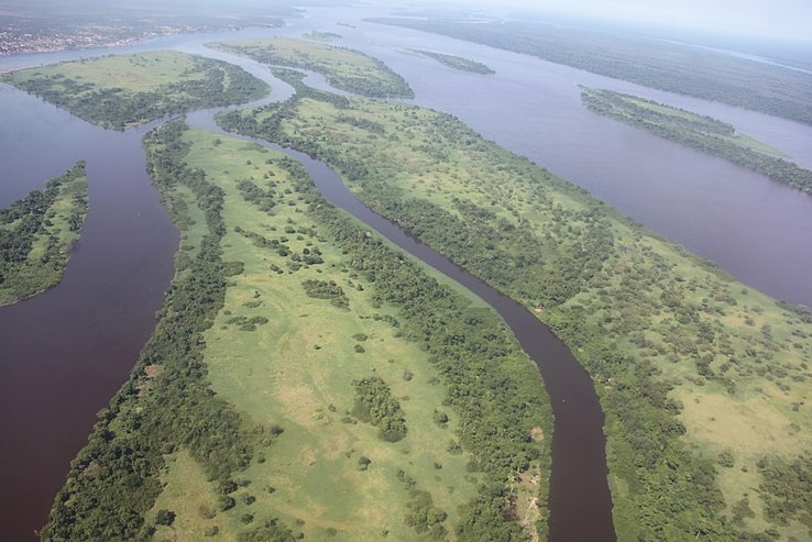 Aerial view of the Congo River