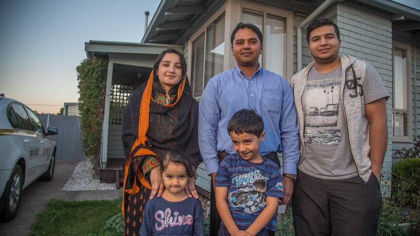 Parents Misbah Saqib and Saqib Gondal (left) Emaan Saqib, Zayan Gondal with Misbah's brother Ahmad Raza.