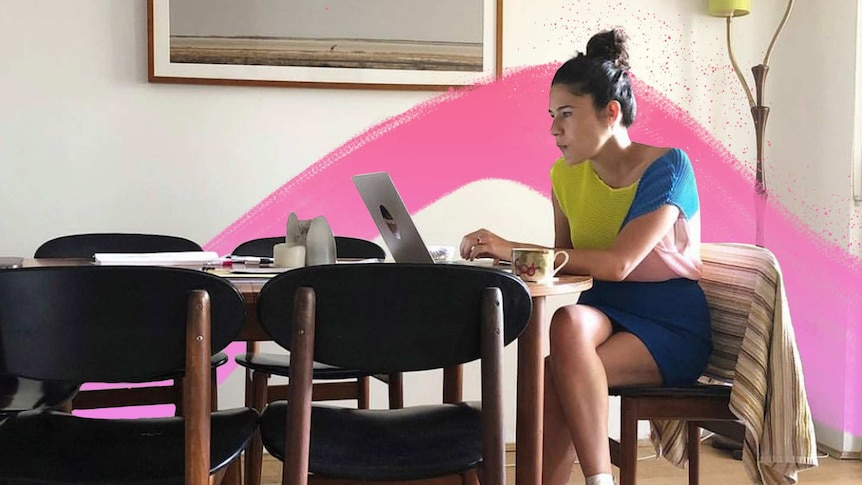 Jan Fran sitting at a computer for a story about hobbies