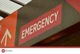 A red sign which says "emergency" in white capital letters