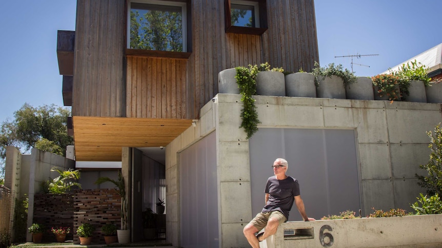 Pat Gaffney in front of his house on Silver Street