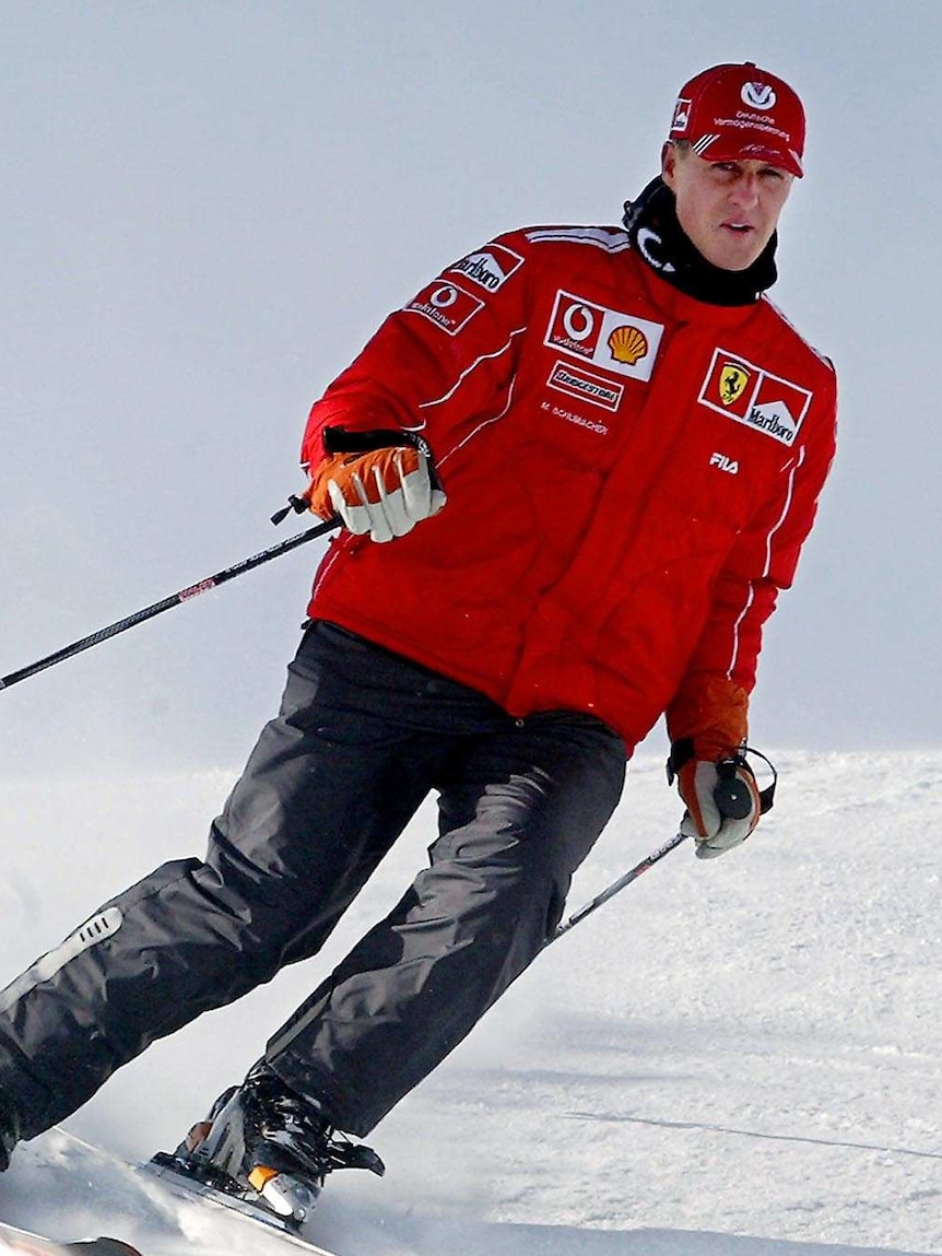 Michael Schumacher on the ski slopes.