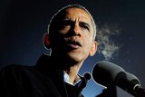 Barack Obama speaks at a campaign rally