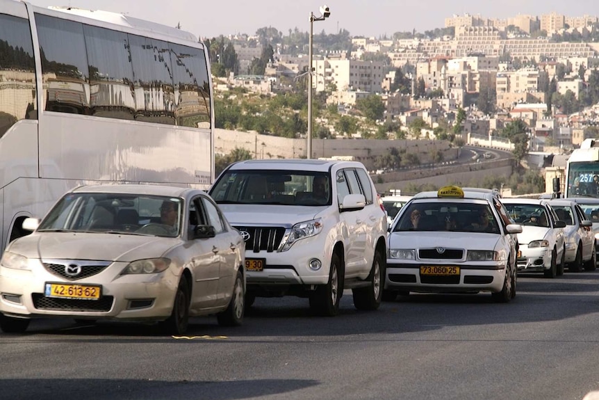 Traffic jams in Jerusalem