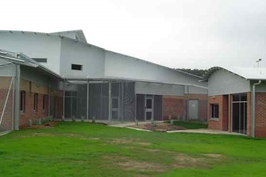 The courtyard of the Wilfred Lopes Centre in Risdon Prison