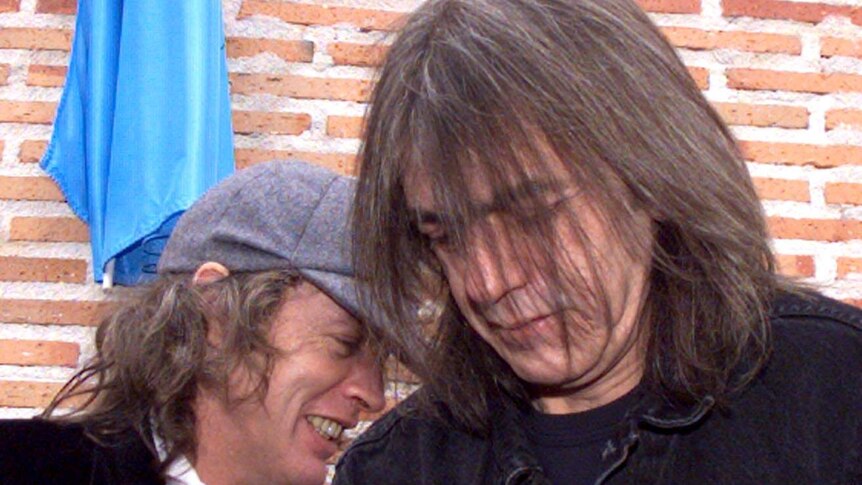 Founding members of AC/DC, LtoR Angus and Malcolm Young.