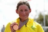 Lauren Parker with her Commonwealth Games bronze medal.