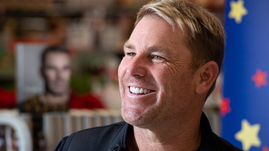 Shane Warne smiling