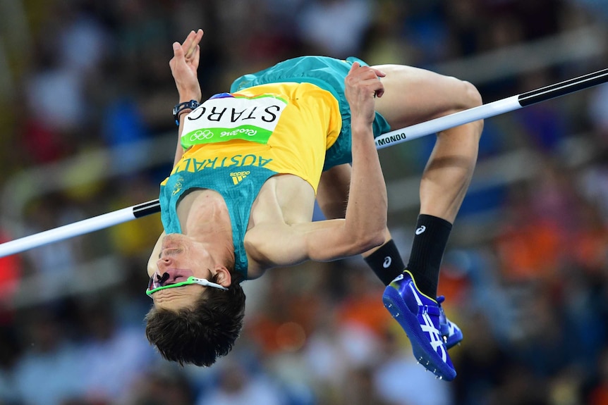 Brandon Starc competes in the Rio 2016 high jump final
