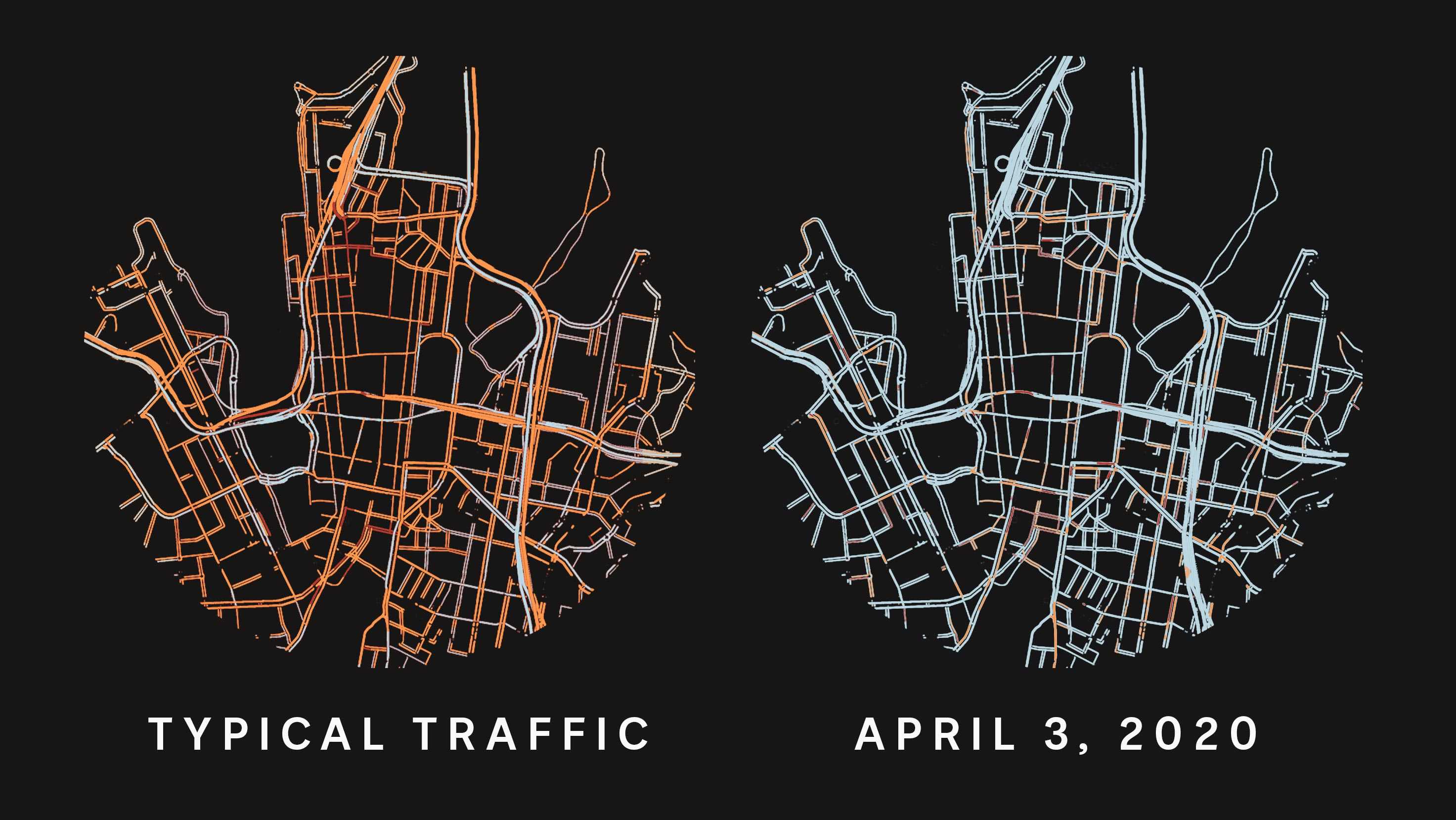 Coronavirus traffic data maps