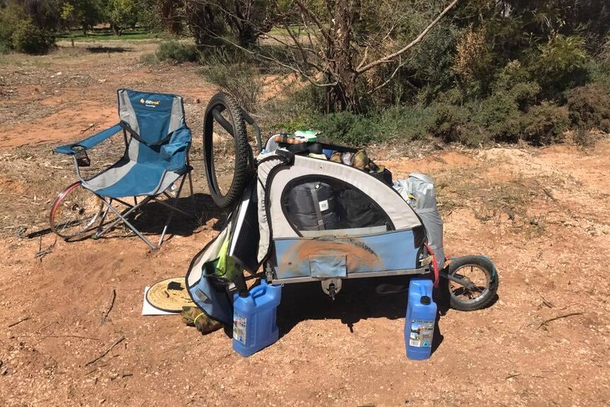 Tristan Harris walked for six months across the Australian outback from the east to west coast only with his trolley and tent.