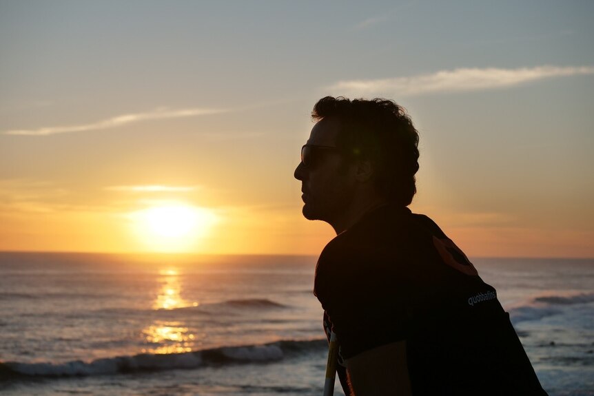 Alex Travaglini looks out over the ocean near Gracetown, where he was attacked by a shark
