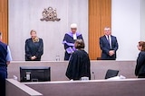 Judge and court personnel in Wagga District Court