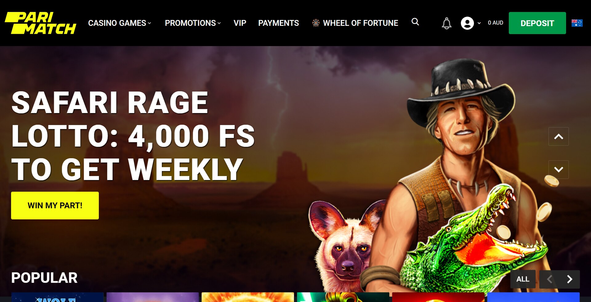 neon art featuring crocodile dundee on a gambling website