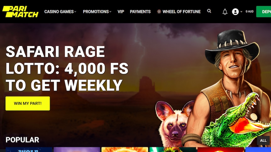 neon art featuring crocodile dundee on a gambling website