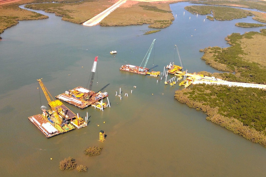 Port Hedland port being expanded at south west creek for Gina Rinehart's Roy Hill project.