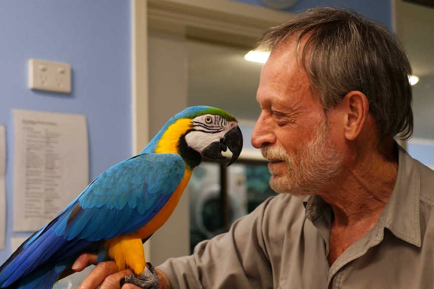 man with bird