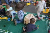 Children from farms and stations in far west New South Wales play at the Toy Library, run by the Outback Mobile Resource Unit.