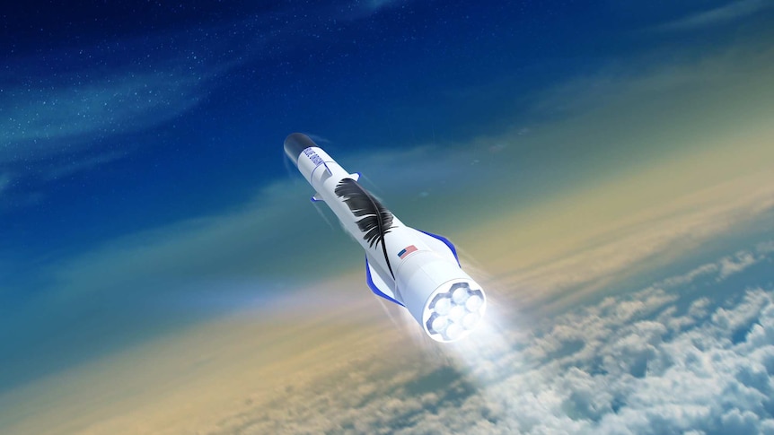 An artists impression of a spacecraft flying in space