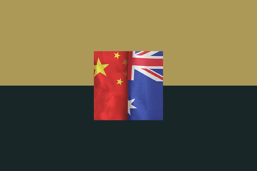 An image of the Australian and Chinese flags next to one another.