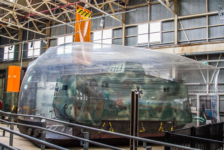 World War I tank being stored in Ipswich.