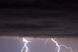 Lightning strikes over farmland near the Grampians in the west of Victoria.