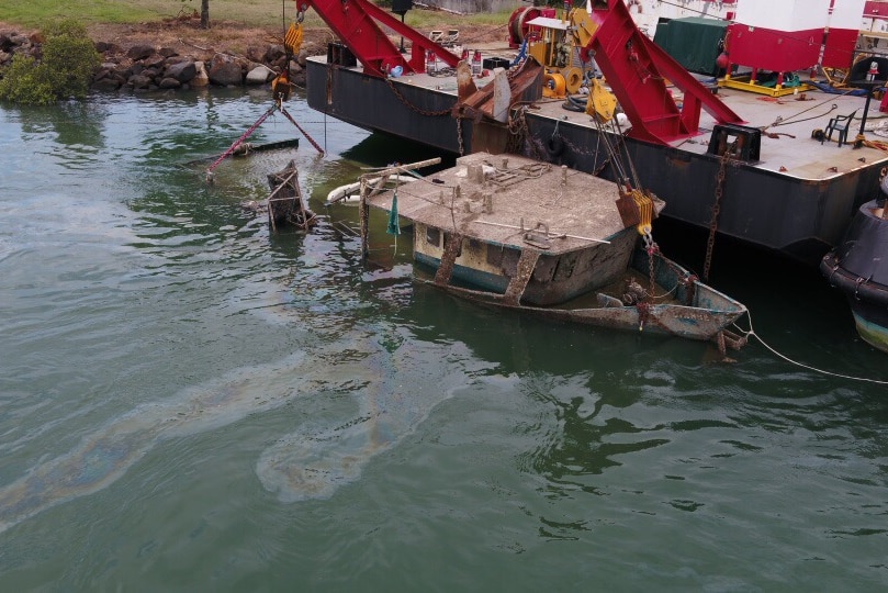 Remains of the sunken trawler Dianne