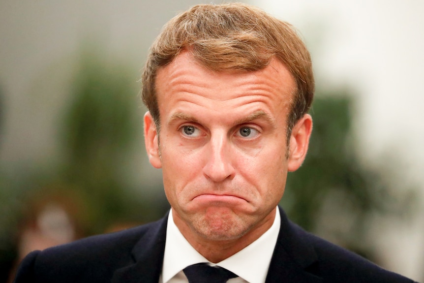 Gros plan d'Emmanuel Macron