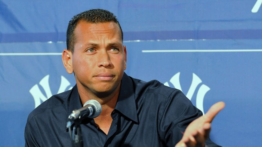 New York Yankees star Alex Rodriguez at a press conference in February 2008.