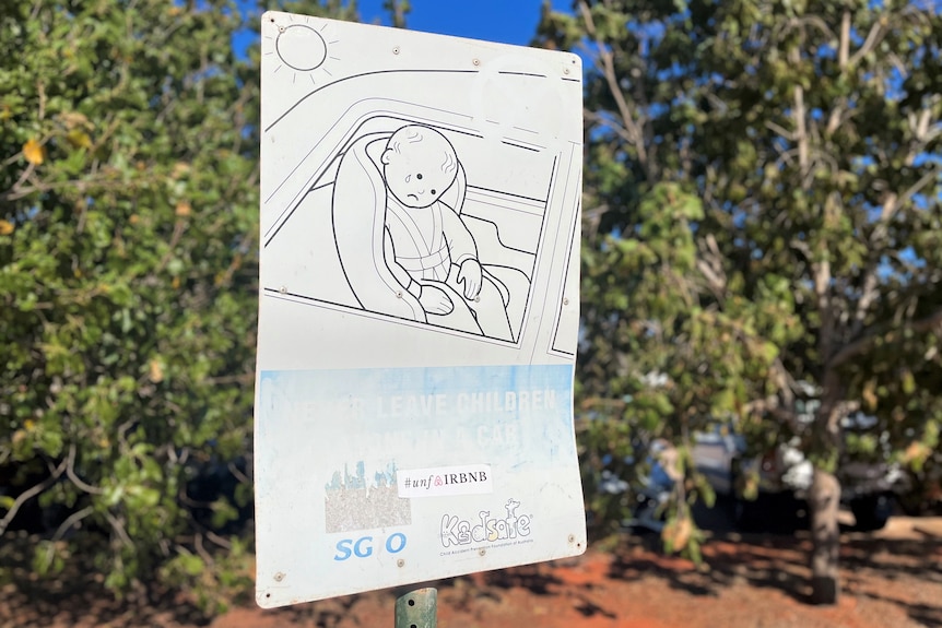 Kidsafe WA Signage at Cable Beach carpark in Broome. 