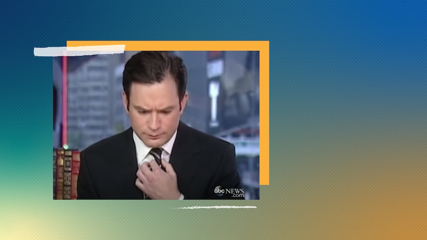 A still of Dan Harris's panic attack on air, which sparked his search for increased happiness