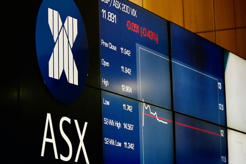 The ASX close to steady in early trade as seen on the exchange's board at its Sydney office