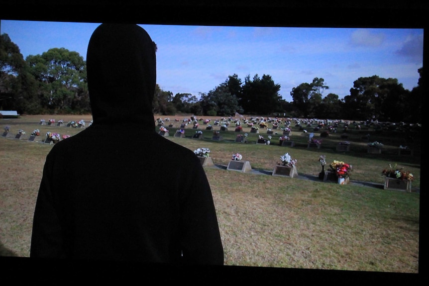 A still from a short film on death