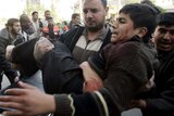 Palestinian casualty carried into Gaza hospital