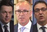 SA Best leader Nick Xenophon, Premier Jay Weatherill and Opposition Leader Steven Marshall.